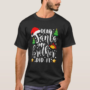 Santa My Brother親愛がクリスマスのパジャムおもしろいをやった Tシャツ