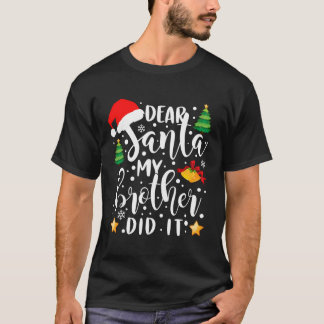 Santa My Brother親愛がクリスマスのパジャムおもしろいをやった Tシャツ