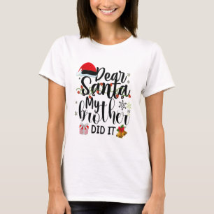 Santa My Brother親愛がクリスマスのパジャムおもしろいをやった Tシャツ