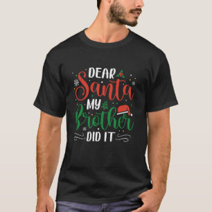Santa My Brother親愛がクリスマスのパジャムおもしろいをやった Tシャツ