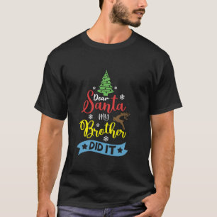 Santa My Brother親愛がクリスマスのパジャムおもしろいをやった Tシャツ