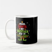 Santa My Brother親愛はIt小妖精や小人Matching Christma コーヒーマグカップ (左)