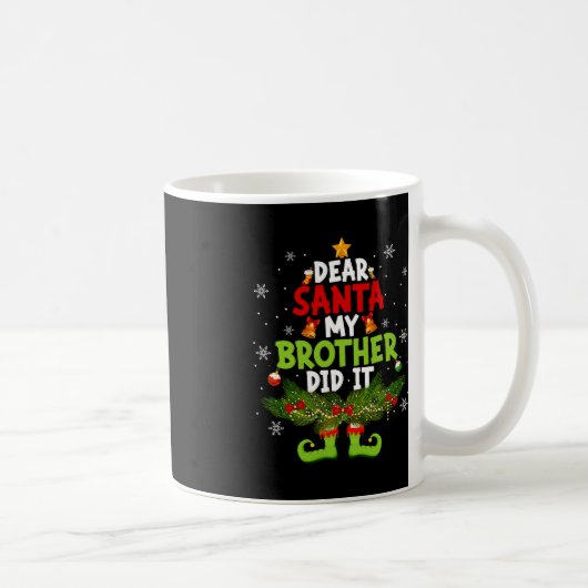 Santa My Brother親愛はIt小妖精や小人Matching Christma コーヒーマグカップ (右)
