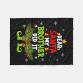 Santa My Brother親愛はIt小妖精や小人Matching Christma フリースブランケット (正面(横))