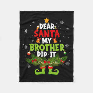 Santa My Brother親愛はIt小妖精や小人Matching Christma フリースブランケット