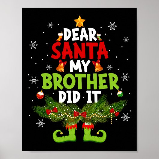 Santa My Brother親愛はIt小妖精や小人Matching Christma ポスター (正面)
