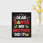 Santa My Brother親愛 ItおもしろいクリスマスガールK カード (黄色い花)