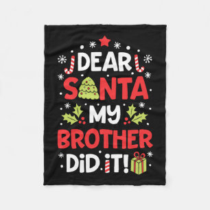 Santa My Brother親愛 ItおもしろいクリスマスガールK フリースブランケット