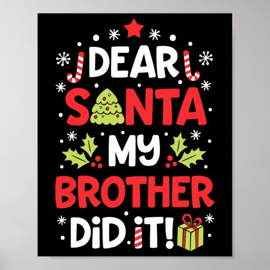 Santa My Brother親愛 ItおもしろいクリスマスガールK ポスター (正面)