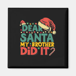 Santa My Brother親愛 ItおもしろいクリスマスガールK マグネット