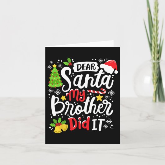 Santa My Brother親愛 Itおもしろいクリスマスマッチン カード (正面)