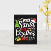 Santa My Brother親愛 Itおもしろいクリスマスマッチン カード (黄色い花)