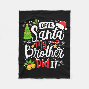Santa My Brother親愛 Itおもしろいクリスマスマッチン フリースブランケット