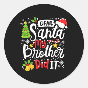 Santa My Brother親愛 Itおもしろいクリスマスマッチン ラウンドシール