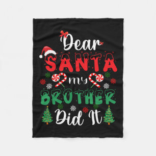 Santa My Brother親愛 ItおもしろいChristmas Pajama フリースブランケット