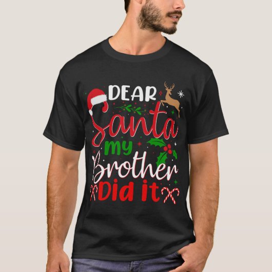 Santa My Brother親愛 It It Christmas Pajama Tシャツ (正面)