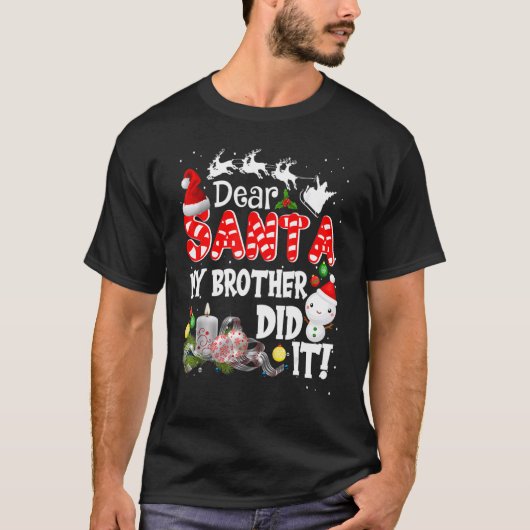 Santa My Brother親愛 It It Christmas Pajama Tシャツ (正面)