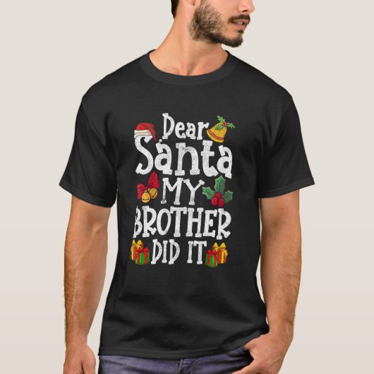 Santa My Brother親愛 It It Christmas Santa Pajam Tシャツ (正面)