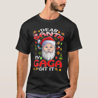 Santa My Gaga親愛がクリスマスのパジャマおもしろいをやった Tシャツ