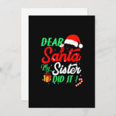 Santa My Sister親愛がクリスマスの男の子おもしろいKをやった 招待状 (正面/裏面)