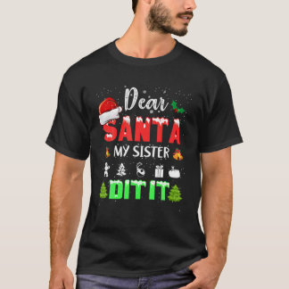 Santa My Sister親愛がクリスマスの男の子おもしろいKをやった Tシャツ
