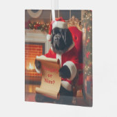 Santa Newfieリスト ガラスオーナメント (正面左)
