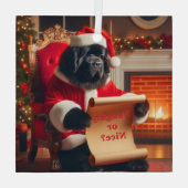 Santa Newfieリスト ガラスオーナメント (裏面)