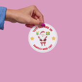 Santa Nice Listクリスマスステッカー ラウンドシール