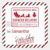 Santa Nort Pole Deliveryからのクリスマスメール スクエアシール (正面)