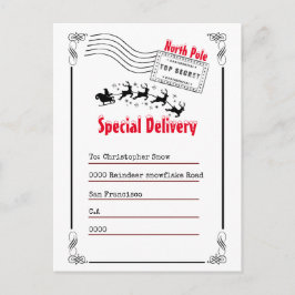 Santa North Poleの反応の子供からの手紙 ポストカード
