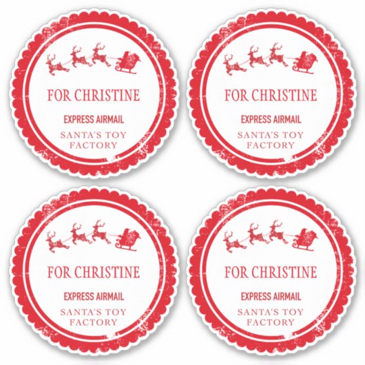 Santa North Pole Deliveryからのクリスマスメール シール (正面)