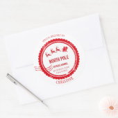 Santa North Pole Deliveryからのクリスマスメール ラウンドシール (封筒)