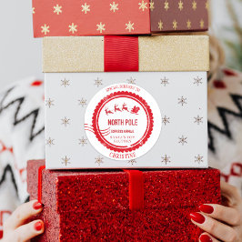 Santa North Pole Deliveryからのクリスマスメール ラウンドシール