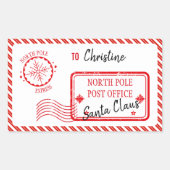 Santa North Pole Deliveryからのクリスマスメール 長方形シール (正面)