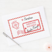 Santa North Pole Deliveryからのクリスマスメール 長方形シール (封筒)