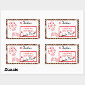 Santa North Pole Deliveryからのクリスマスメール 長方形シール (シート)