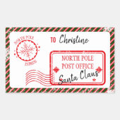 Santa North Pole Deliveryからのクリスマスメール 長方形シール (正面)