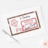 Santa North Pole Deliveryからのクリスマスメール 長方形シール (封筒)