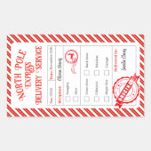 Santa North Pole Deliveryからのクリスマスメール 長方形シール (正面)