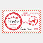 Santa North Pole Deliveryからのクリスマスメール 長方形シール (正面)