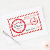 Santa North Pole Deliveryからのクリスマスメール 長方形シール (封筒)