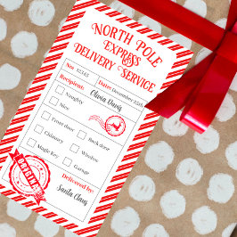 Santa North Pole Deliveryからのクリスマスメール 長方形シール