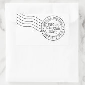 santa north pole express delivery secret gift post 長方形シール (バッグ)