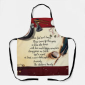 Santa Note Peace おもしろい Request Quill Pen Medium エプロン (正面)