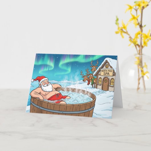 Santa Off Duty カード (黄色い花)