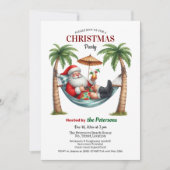 Santa on a Tropical Island Christmas Party 招待状 (正面)