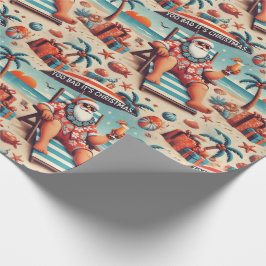 Santa on Vacation Christmas Wrapping Paper ラッピングペーパー