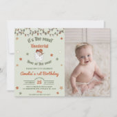 Santa Onederful Christmas First誕生日写真 招待状 (正面)