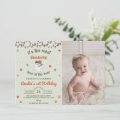 Santa Onederful Christmas First誕生日写真 招待状 (スタンド正面)
