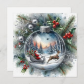 Santa ornamen Flat Holiday Card シーズンカード (正面/裏面)